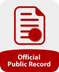 Image of a certificate and the words 'Official Public Record'