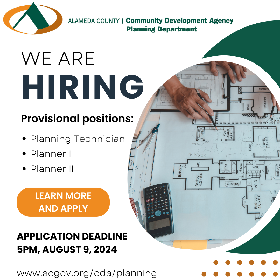 We are hiring. Provisional positions: Planning Technician, Planner I, Planner II. Learn more and apply.